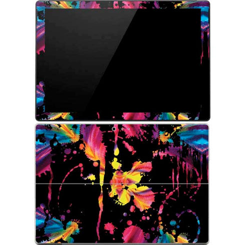 Chromatic Splatter Black Surface Pro 4 Skin